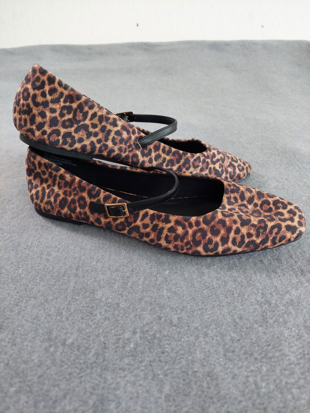 Serra Leopard Print Mary Jane Flats Memory Foam Size 10 - Picture 4 of 7
